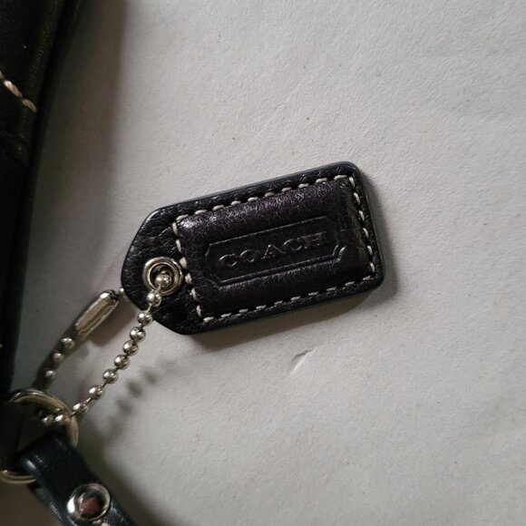 EUC COACH BLACK & TAN WRISTLET CLUTCH W/ LEATHER ACCENTS - Picture 6 of 9